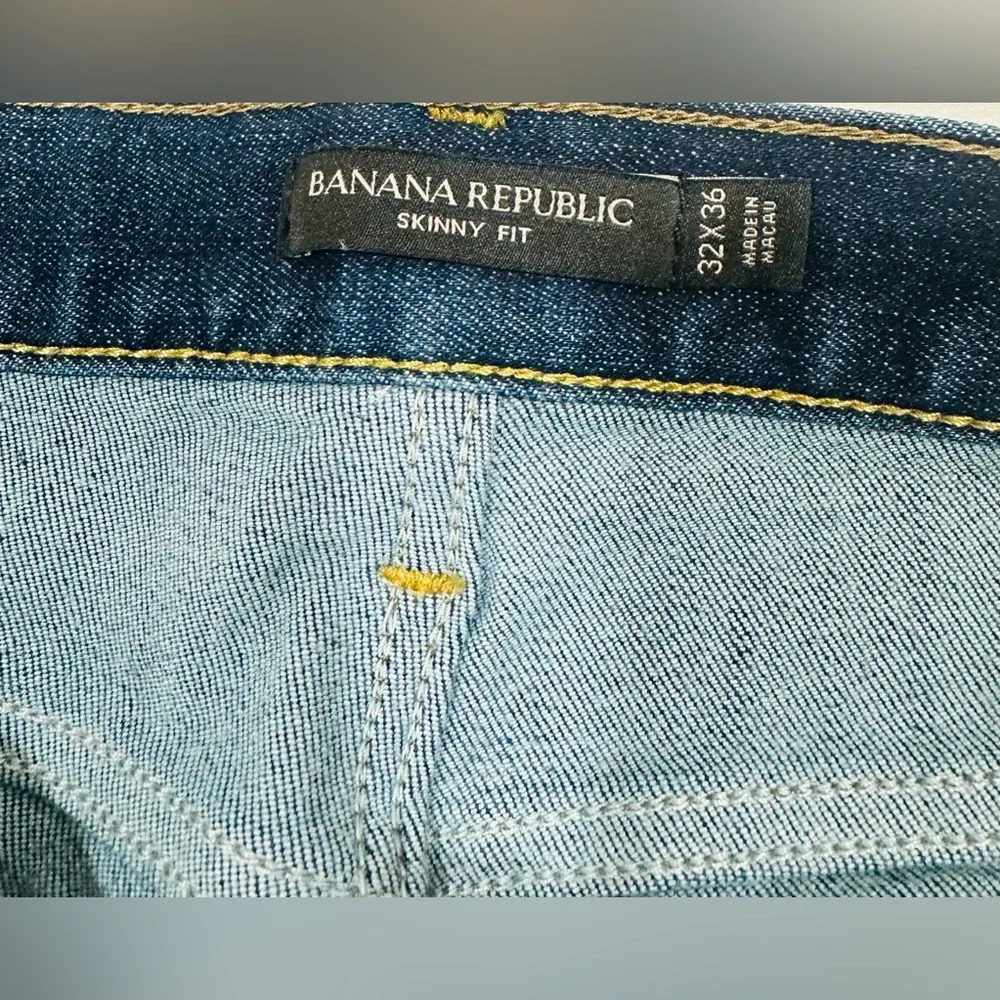 NWT‎ Banana Republic Mens Skinny Fit Blue Jeans Size 32W 36 L